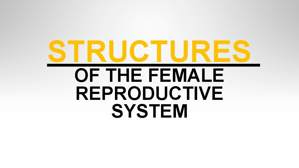 STRUCTURES OF THE FEMALE REPRODUCTIVE SYSTEM STRUCTURES OF THE FEMALE REPRODUCTIVE SYSTEM