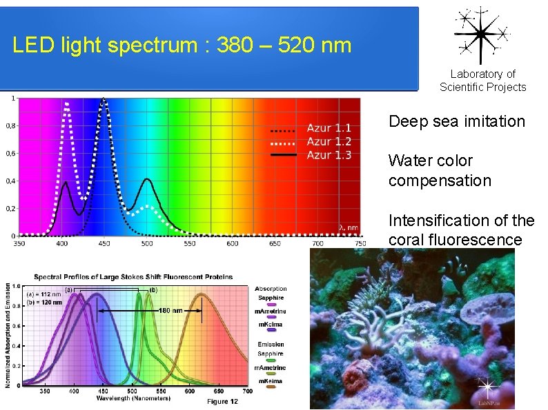 LED light spectrum : 380 – 520 nm Laboratory of Scientific Projects Deep sea