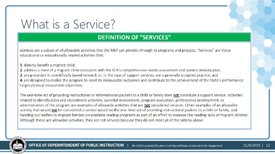 What is a Service? 11/8/2019 | 12 