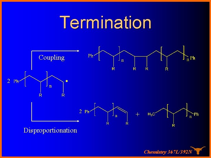 Termination Coupling + Disproportionation Chemistry 367 L/392 N 
