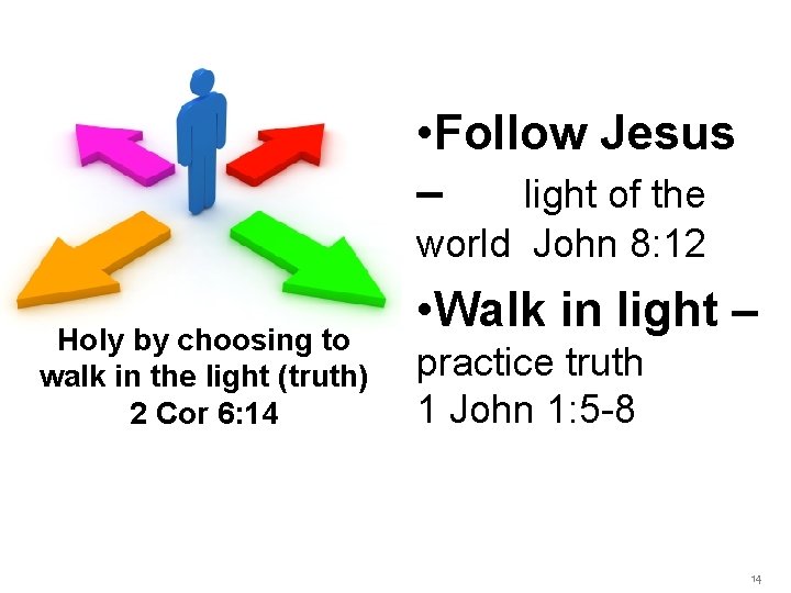  • Follow Jesus – light of the world John 8: 12 Holy by