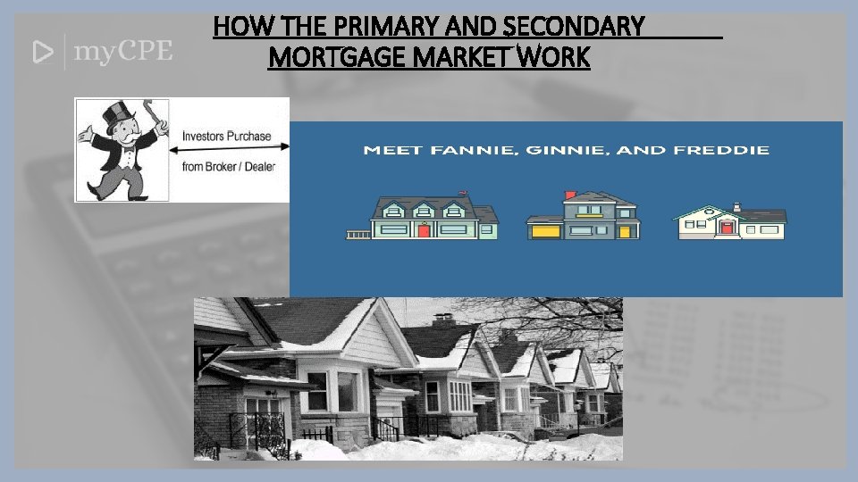 HOW THE PRIMARY AND SECONDARY MORTGAGE MARKET WORK 