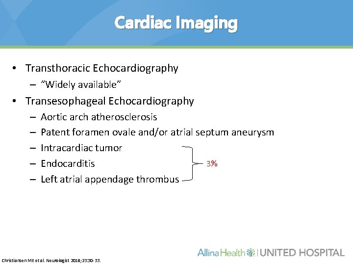 Cardiac Imaging • Transthoracic Echocardiography – “Widely available” • Transesophageal Echocardiography – – –