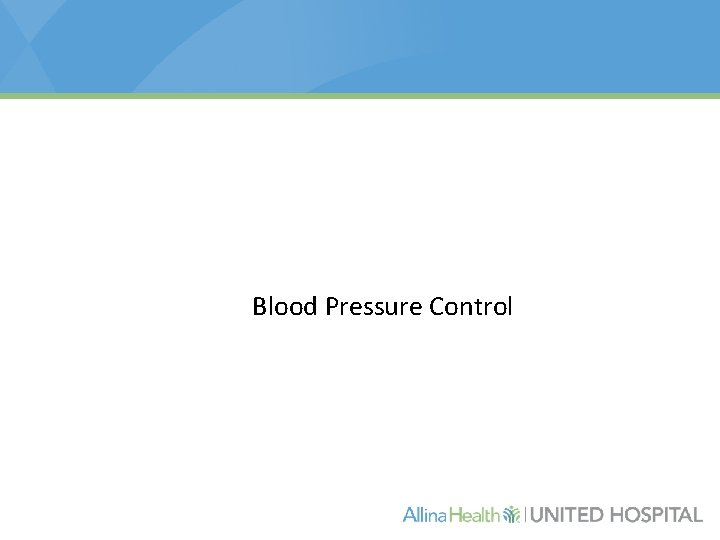 Blood Pressure Control 
