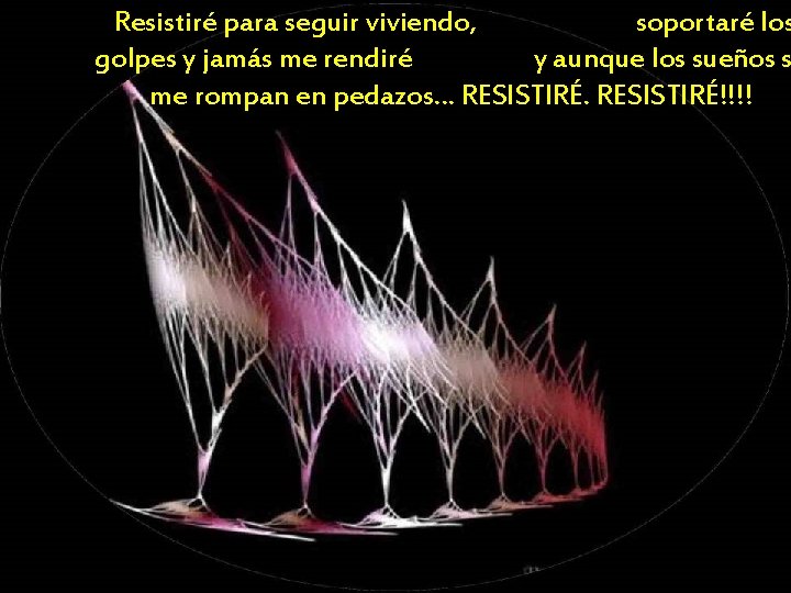 Resistiré para seguir viviendo, soportaré los golpes y jamás me rendiré y aunque los