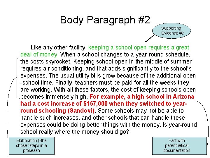 Body Paragraph #2 Supporting Evidence #2 Like any other facility, keeping a school open