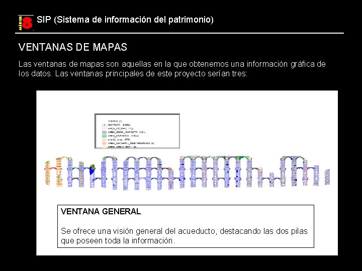 SIP (Sistema de información del patrimonio) VENTANAS DE MAPAS Las ventanas de mapas son