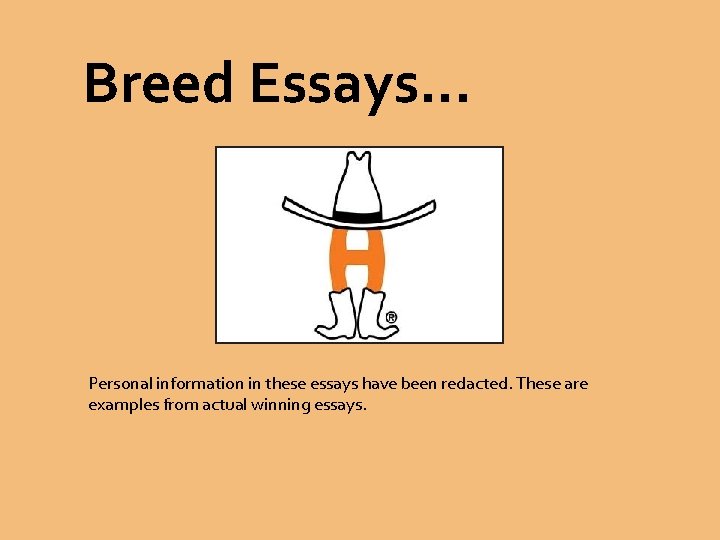 Breed Essays… Personal information in these essays have been redacted. These are examples from