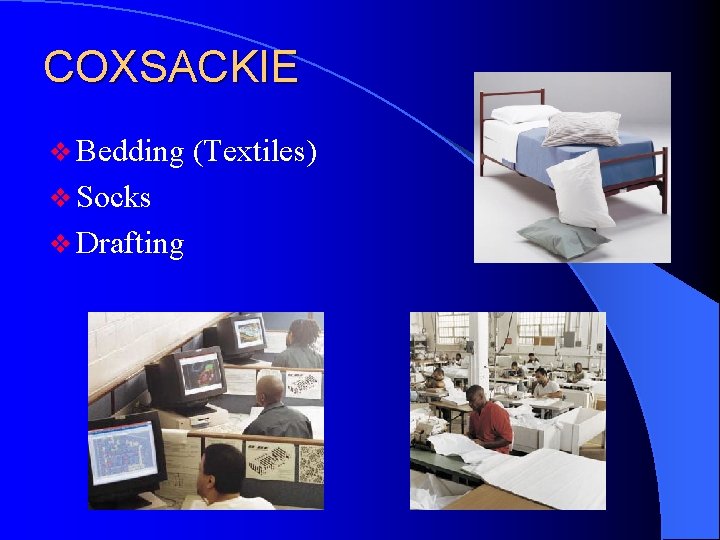 COXSACKIE v Bedding v Socks v Drafting (Textiles) 