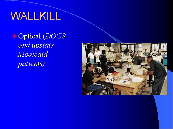 WALLKILL v Optical (DOCS and upstate Medicaid patients) 