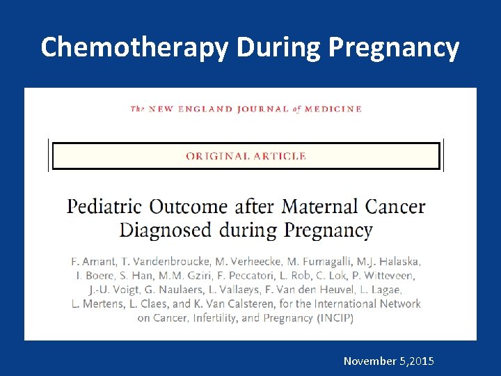 Chemotherapy During Pregnancy November 5, 2015 