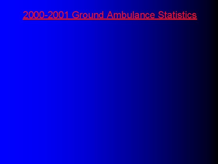 2000 -2001 Ground Ambulance Statistics 