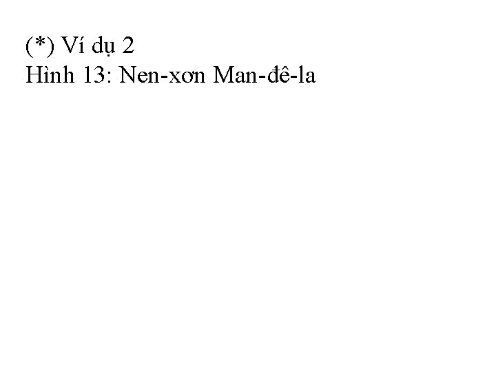 (*) Ví dụ 2 Hình 13: Nen-xơn Man-đê-la 
