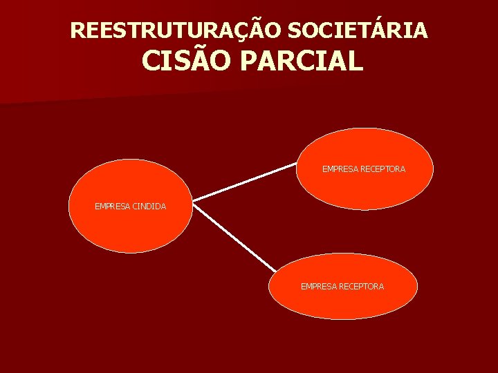 REESTRUTURAÇÃO SOCIETÁRIA CISÃO PARCIAL EMPRESA RECEPTORA EMPRESA CINDIDA EMPRESA RECEPTORA 