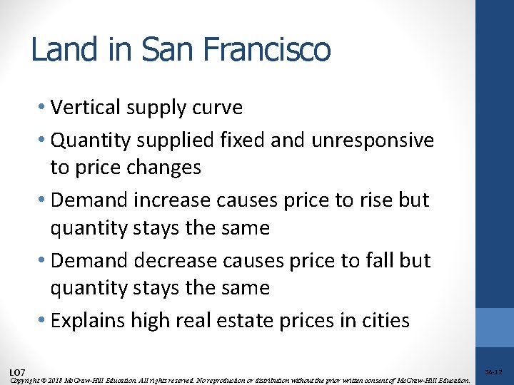 Land in San Francisco • Vertical supply curve • Quantity supplied fixed and unresponsive