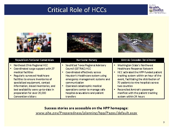 Critical Role of HCCs Republican National Convention • Northeast Ohio Regional HCC • Coordinated