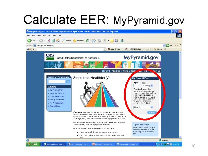 Calculate EER: My. Pyramid. gov 15 