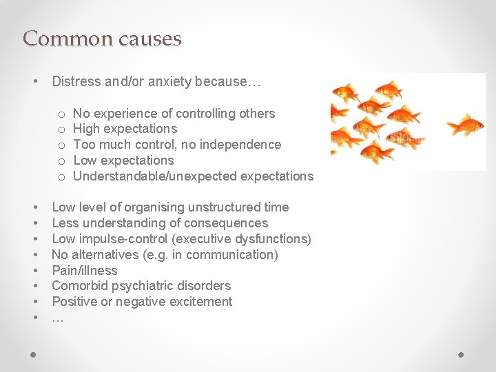 Common causes • Distress and/or anxiety because… o o o • • No experience Common causes • Distress and/or anxiety because… o o o • • No experience