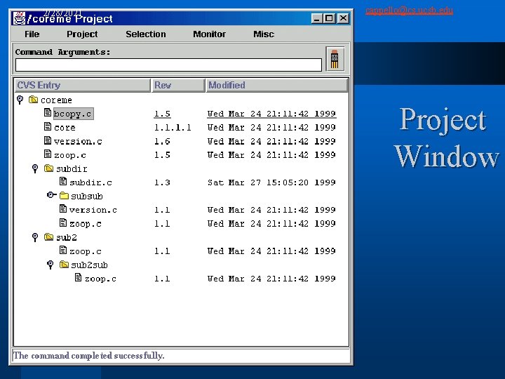 2/28/2021 cappello@cs. ucsb. edu Project Window 