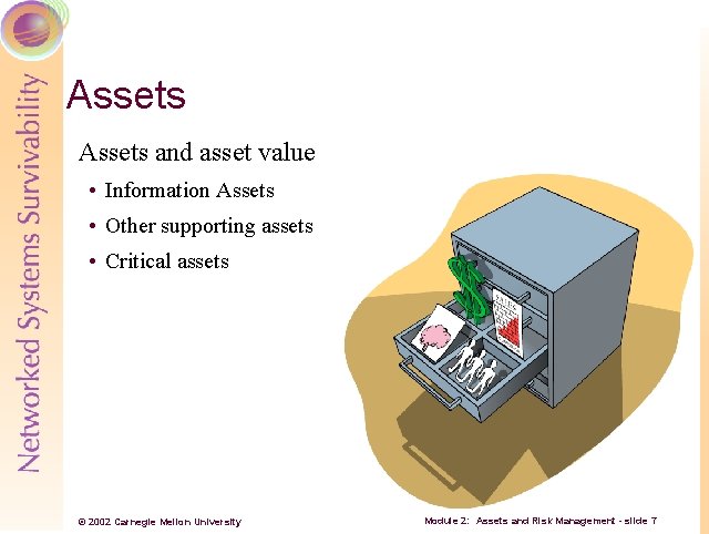 Assets and asset value • Information Assets • Other supporting assets • Critical assets