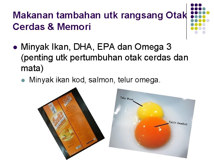 Makanan tambahan utk rangsang Otak Cerdas & Memori l Minyak Ikan, DHA, EPA dan Makanan tambahan utk rangsang Otak Cerdas & Memori l Minyak Ikan, DHA, EPA dan
