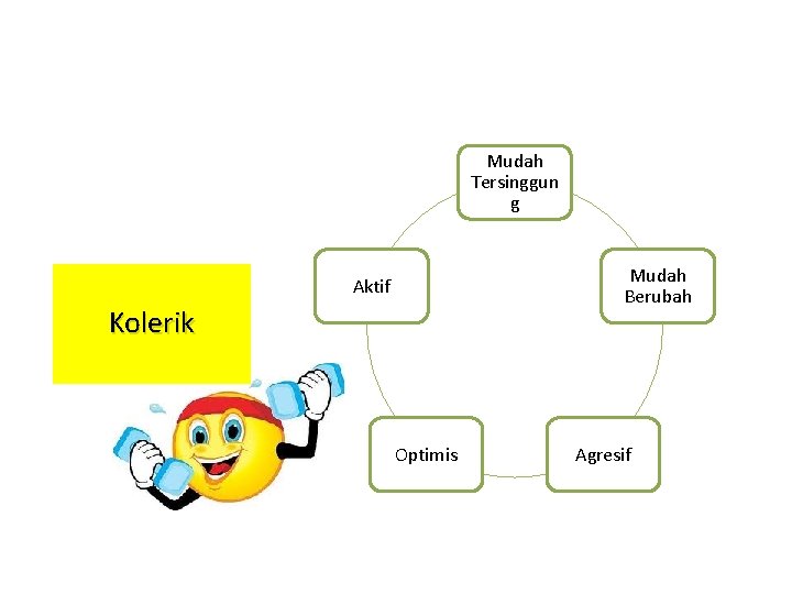 Mudah Tersinggun g Mudah Berubah Aktif Kolerik Optimis Agresif Mudah Tersinggun g Mudah Berubah Aktif Kolerik Optimis Agresif