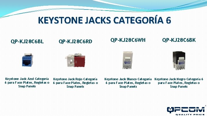 KEYSTONE JACKS CATEGORÍA 6 QP-KJ 28 C 6 BL QP-KJ 28 C 6 RD