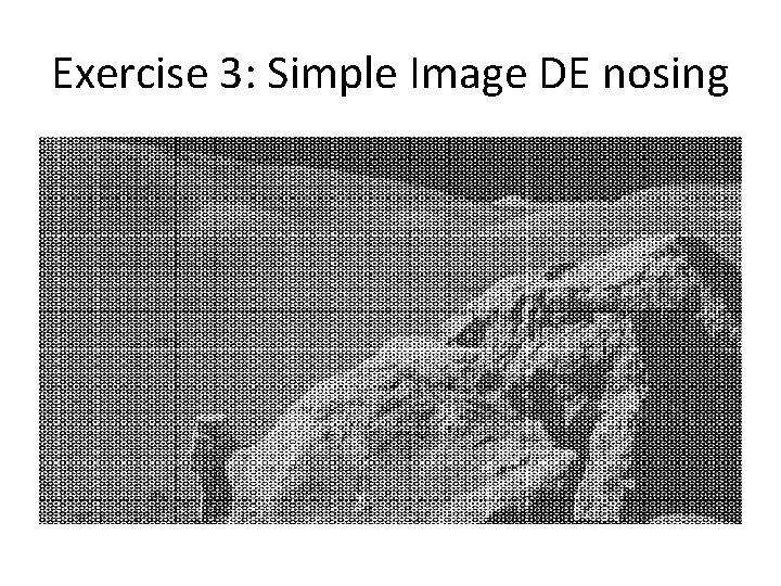 Exercise 3: Simple Image DE nosing Exercise 3: Simple Image DE nosing