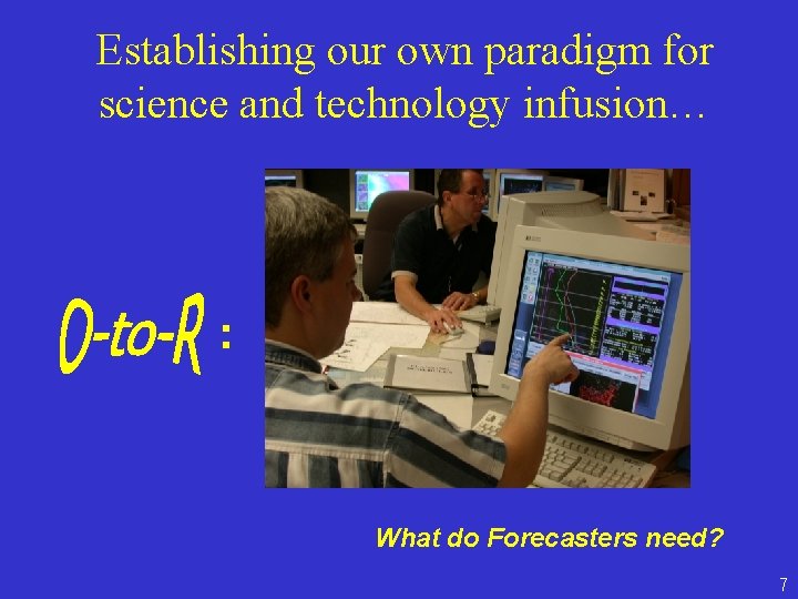 Establishing our own paradigm for science and technology infusion… : What do Forecasters need?