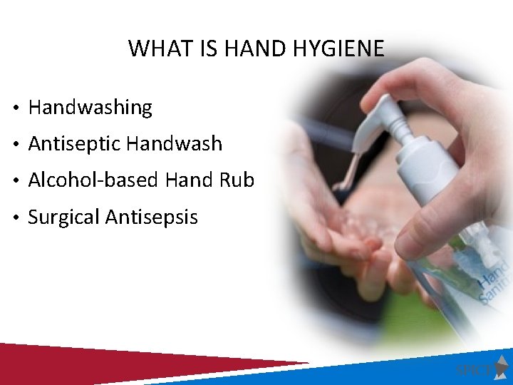 WHAT IS HAND HYGIENE • Handwashing • Antiseptic Handwash • Alcohol-based Hand Rub •