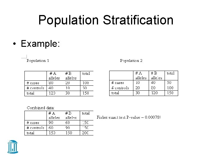 Population Stratification • Example: 