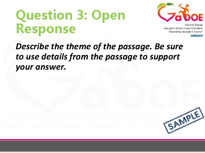 Question 3: Open Response Richard Woods Georgia’s School Superintendent “Educating Georgia’s Future” gadoe. org