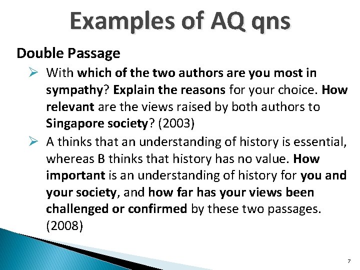 Examples of AQ qns Double Passage Ø With which of the two authors are