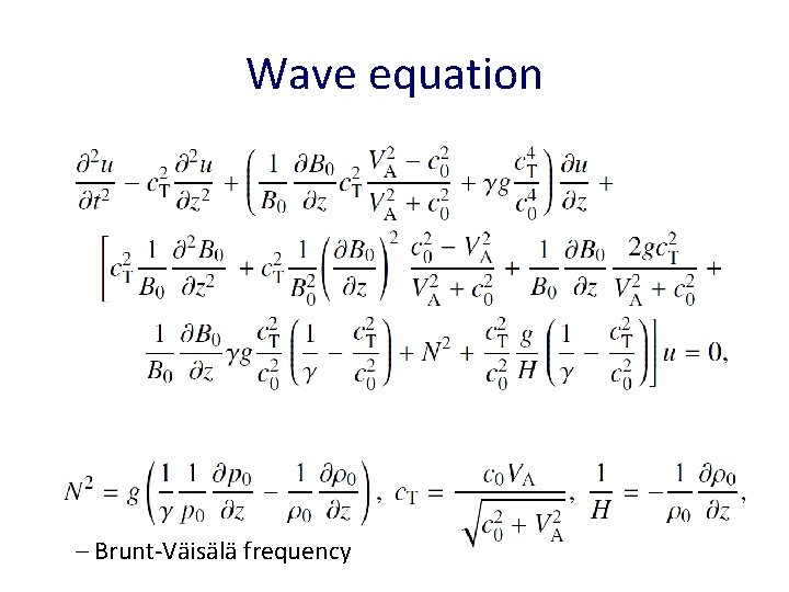 Wave equation – Brunt-Väisälä frequency 