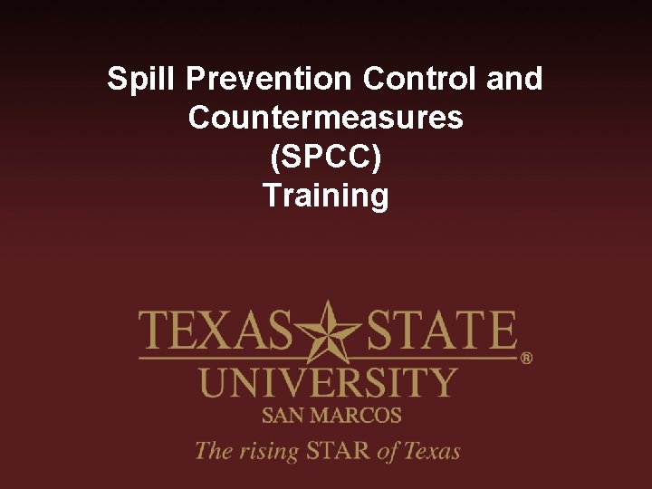 Spill Prevention Control and Countermeasures (SPCC) Training 