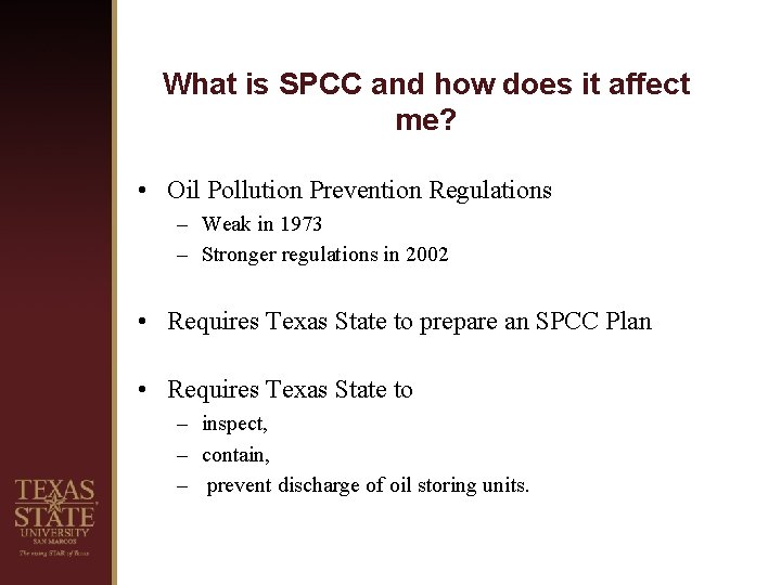 What is SPCC and how does it affect me? • Oil Pollution Prevention Regulations