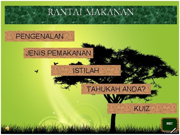 RANTAI MAKANAN PENGENALAN JENIS PEMAKANAN ISTILAH TAHUKAH ANDA? KUIZ EXIT >> 0 >> 1