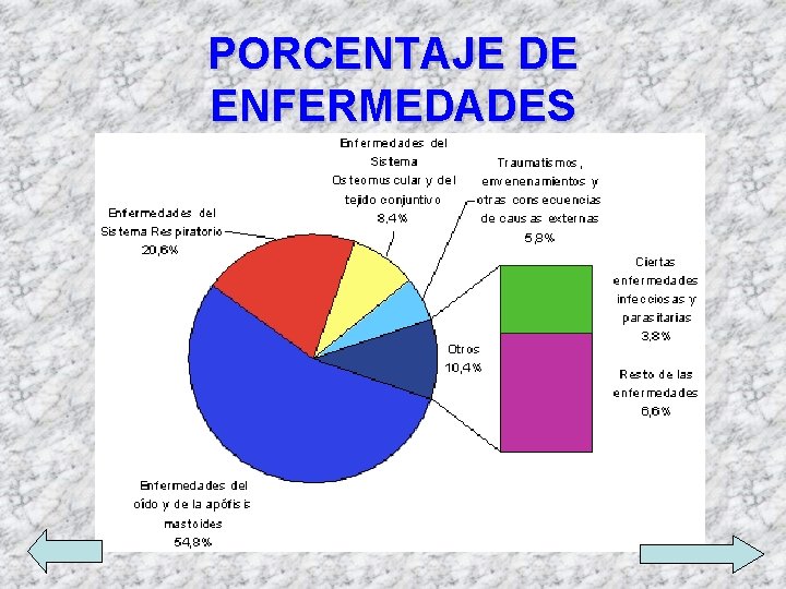 PORCENTAJE DE ENFERMEDADES PORCENTAJE DE ENFERMEDADES