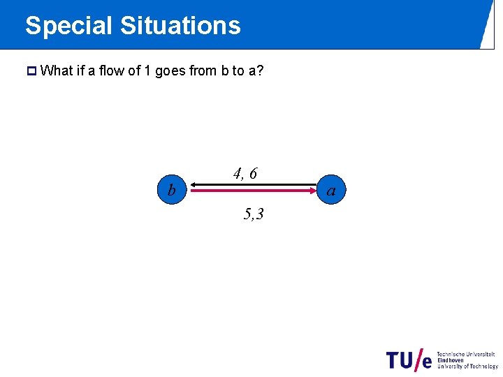 Special Situations p What if a flow of 1 goes from b to a?