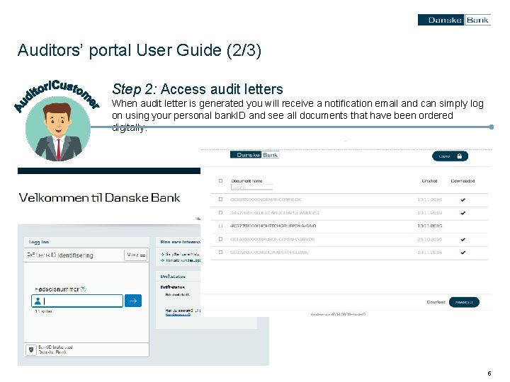 Auditors’ portal User Guide (2/3) Step 2: Access audit letters When audit letter is