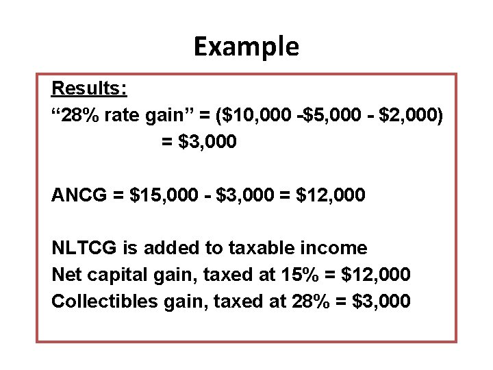 Example Results: “ 28% rate gain” = ($10, 000 -$5, 000 - $2, 000) Example Results: “ 28% rate gain” = ($10, 000 -$5, 000 - $2, 000)