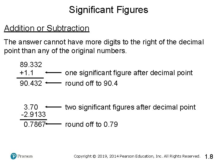 Significant Figures Addition or Subtraction The answer cannot have more digits to the right