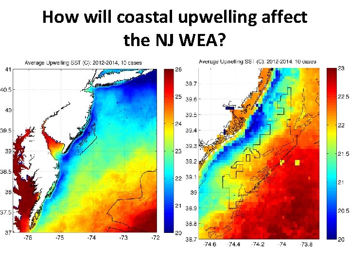 How will coastal upwelling affect the NJ WEA? 
