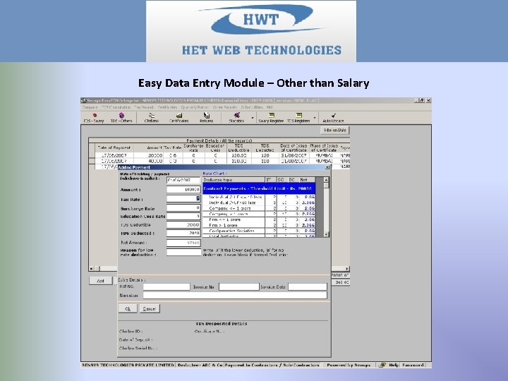 Easy Data Entry Module – Other than Salary 