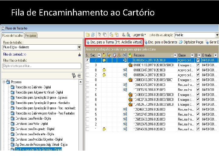 Fila de Encaminhamento ao Cartório 