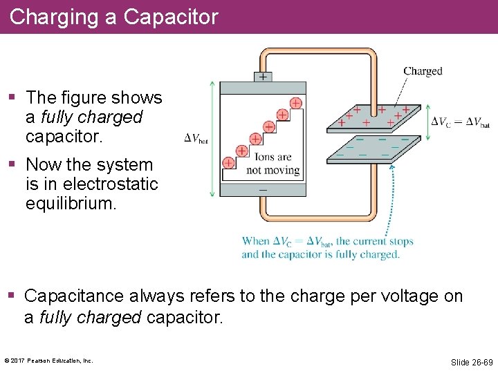 Charging a Capacitor § The figure shows a fully charged capacitor. § Now the