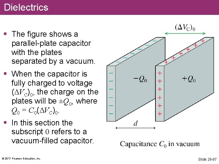 Dielectrics § The figure shows a parallel-plate capacitor with the plates separated by a