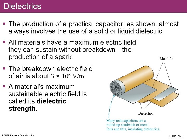 Dielectrics § The production of a practical capacitor, as shown, almost always involves the