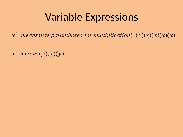 Variable Expressions 