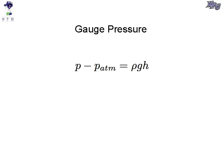 Gauge Pressure 